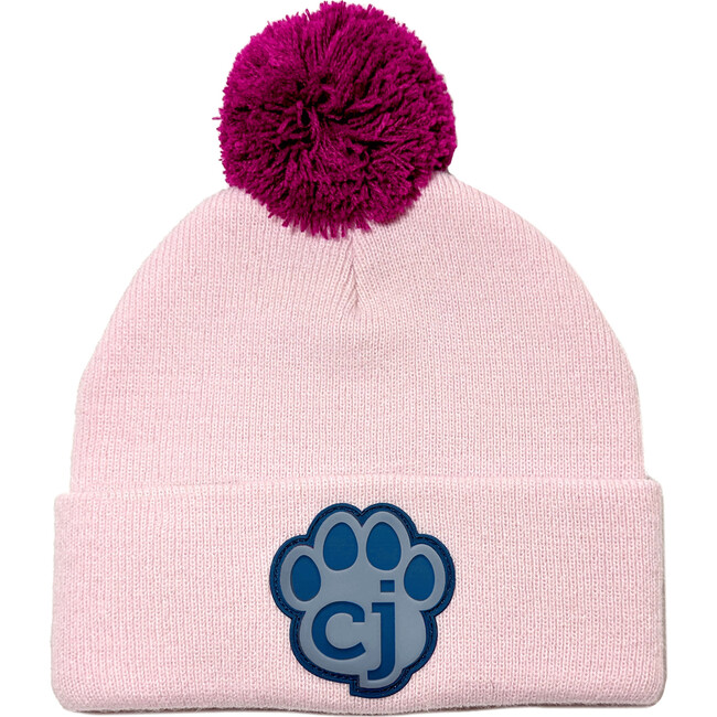 Magic Beanie: Toddler Winter Hat with Acrylic Yarn & Color Change Silicone Patch- Pink & Hot Pink