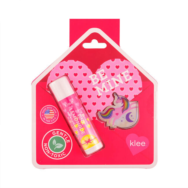 2024 Valentine's Collection! Klee Naturals Set of 6 Hug and Kiss Lip Shimmer and Sticker Exchange Cards