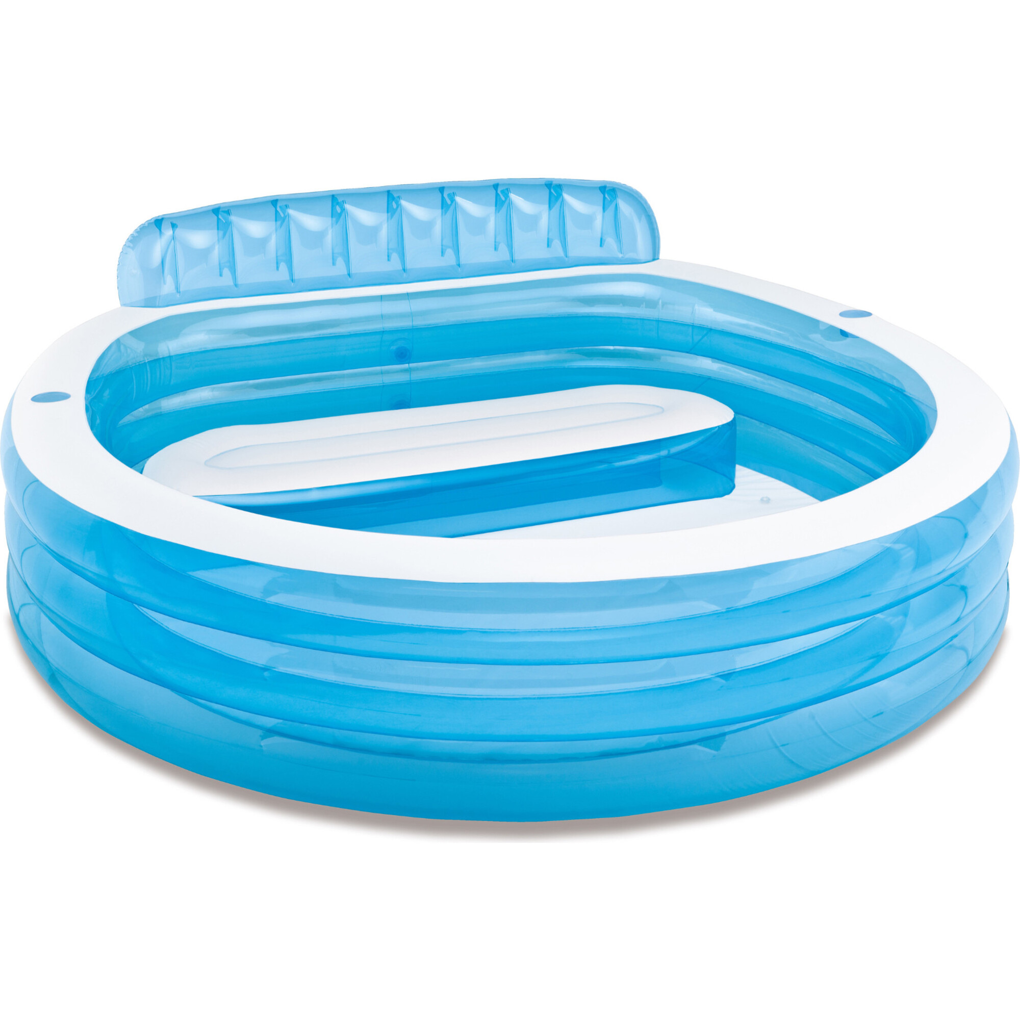 Swim Center Round Inflatable Above Ground Family Lounge Outdoor Pool with Seat and Backrest - Pool - 1