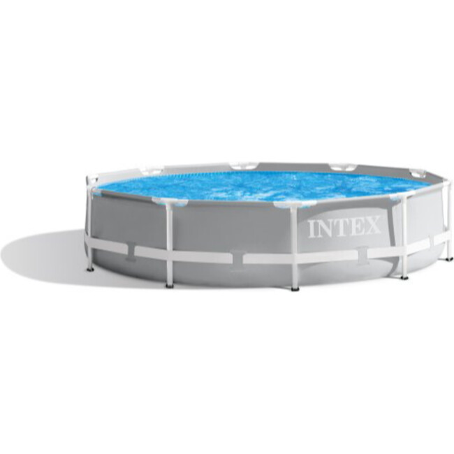 10' x 30" Gray-Prism Frame Above Ground Circle Swimming Pool & Filter Pump