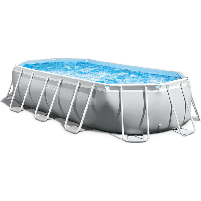 16.5ft x 9ft x 48in Prism Frame Outdoor Above Ground Oval Pool Set