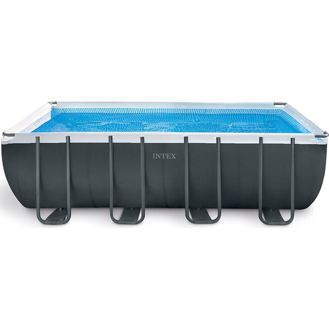 18ft x 9ft x 52in Deluxe Rectangular Above Ground Swimming Pool Set