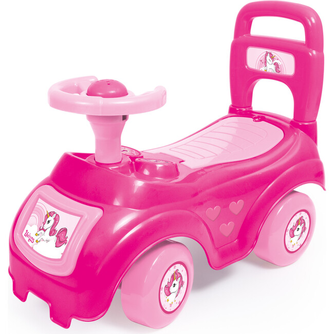 Pink Unicorn Walk & Drive Ride-On w/ Horn