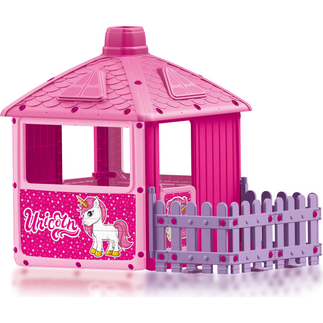 Unicorn Play House w/ Fenced Garden, Pink