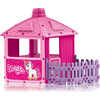 Unicorn Play House w/ Fenced Garden, Pink - Playhouses - 1 - thumbnail