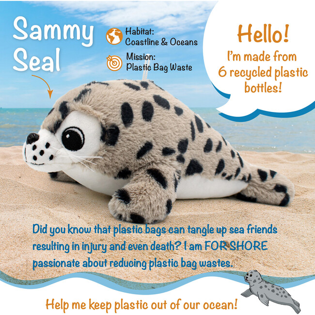Sammy The Seal 12" Stuffed Plush Toy w/ Authentic Animal Sounds, for Kids Babies & Toddlers - Plush - 2