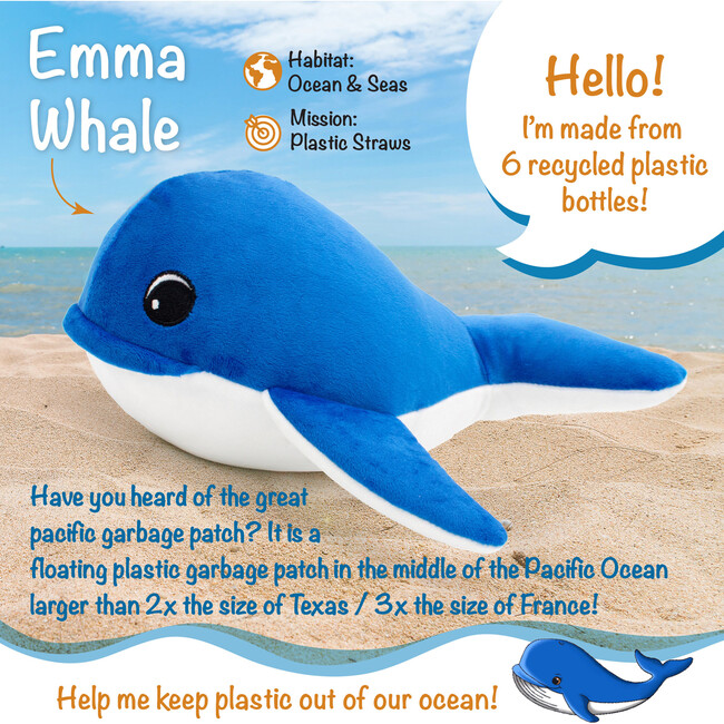 Emma The Whale 12" Stuffed Plush Toy w/ Authentic Animal Sounds, for Kids Babies & Toddlers - Plush - 2