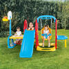 7-In-1 Backyard Playground w/ Toddlers Swing, Slide, Basketball Hoop, Soccer Goal, Sand Pit, Steps, Pull Up Bar - Playhouses - 2