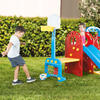 7-In-1 Backyard Playground w/ Toddlers Swing, Slide, Basketball Hoop, Soccer Goal, Sand Pit, Steps, Pull Up Bar - Playhouses - 3