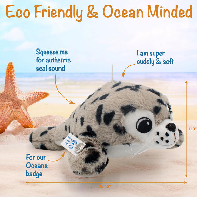 Sammy The Seal 12" Stuffed Plush Toy w/ Authentic Animal Sounds, for Kids Babies & Toddlers - Plush - 5
