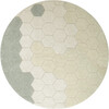 Washable Rug Round Honeycomb - 4' 7", Blue Sage - Rugs - 1 - thumbnail