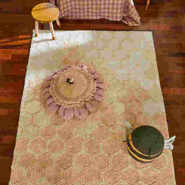 Washable Rug Sweet Honey 4' 7" x 6' 7", Vanilla Golden - Rugs - 2