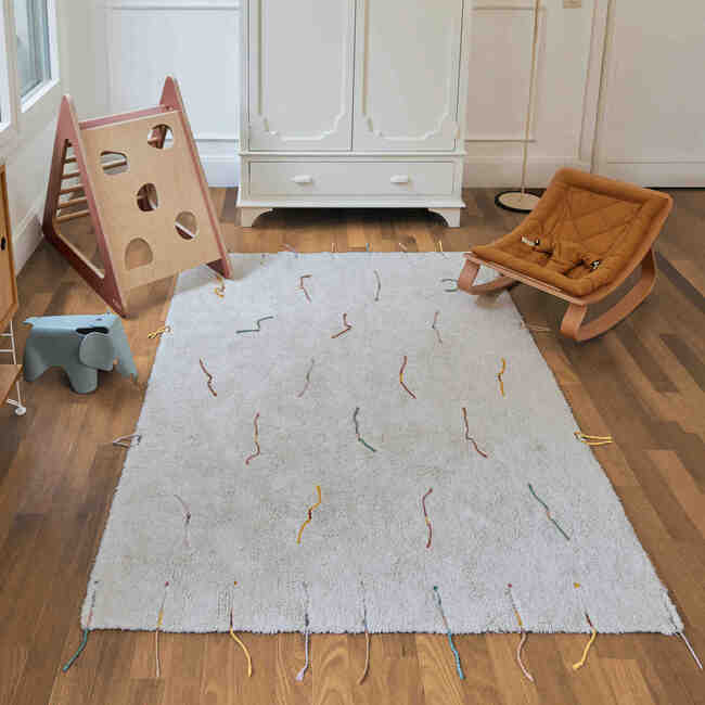 Washable Play Rug Wildflowers 4' x 5' 3", Natural - Rugs - 3