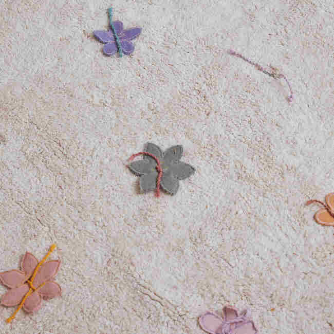 Washable Play Rug Wildflowers 4' x 5' 3", Natural - Rugs - 4