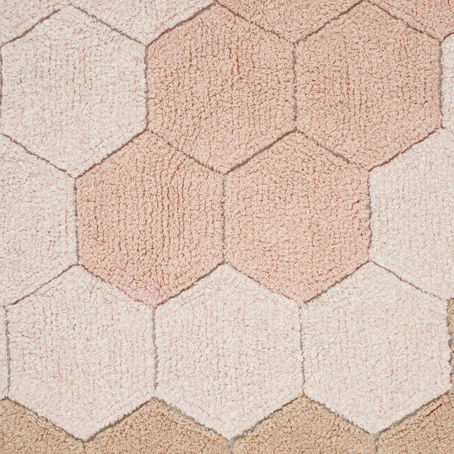 Washable Rug Round Honeycomb - 4' 7", Rose - Rugs - 4