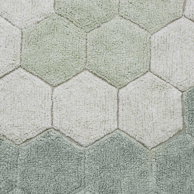 Washable Rug Round Honeycomb - 4' 7", Blue Sage - Rugs - 4