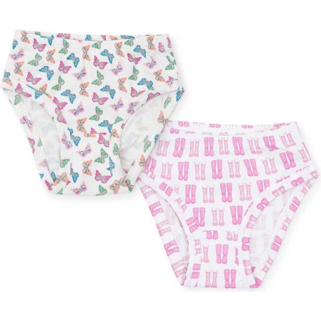 Lauren Girls' Underwear Set, Bright Butterflies/Puddle Jumping Pink