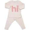 Heart dot "hi" Two Piece Set, Sand - Mixed Apparel Set - 1 - thumbnail