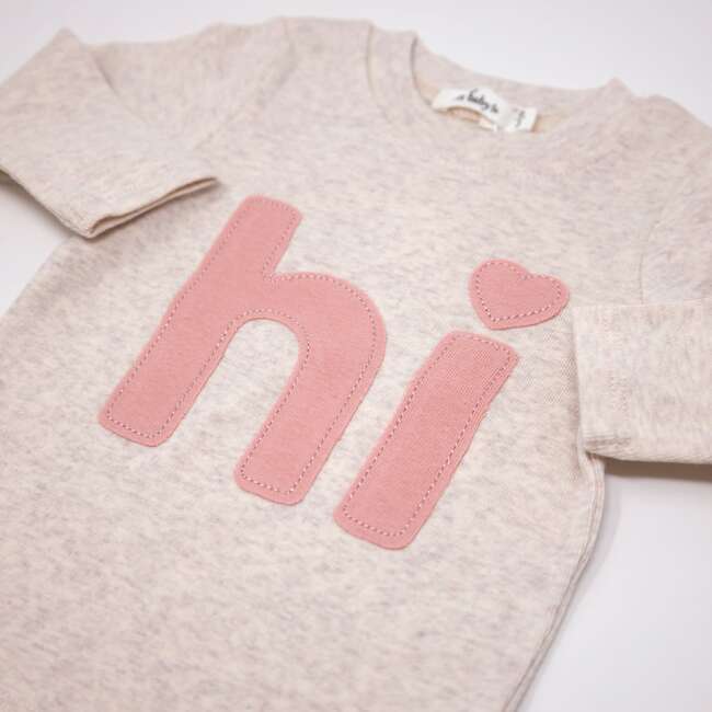 Heart dot "hi" Two Piece Set, Sand - Mixed Apparel Set - 2