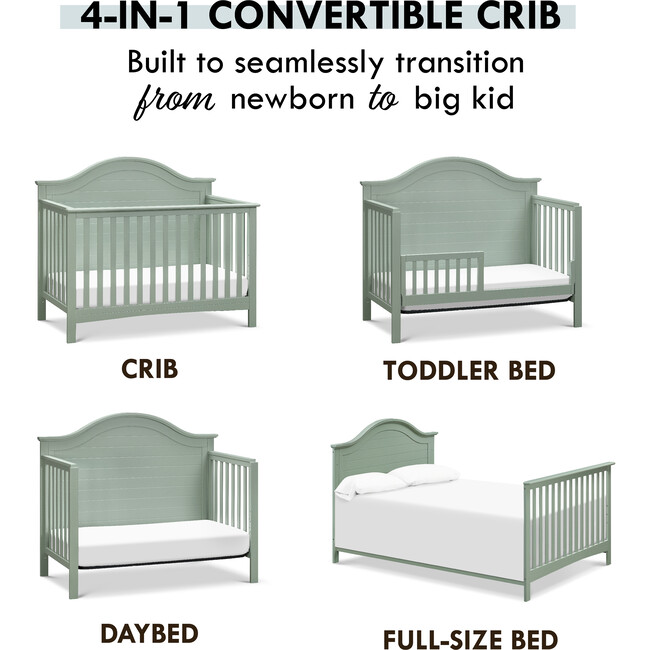 Nolan 4-In-1 Convertible Crib, Light Sage - Cribs - 3