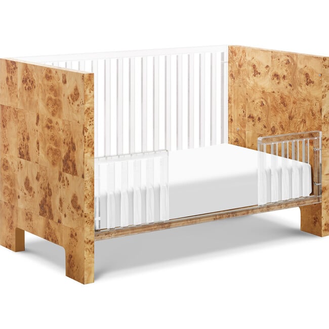 Altair Burl Wood Crib, Clear Acrylic - Cribs - 4