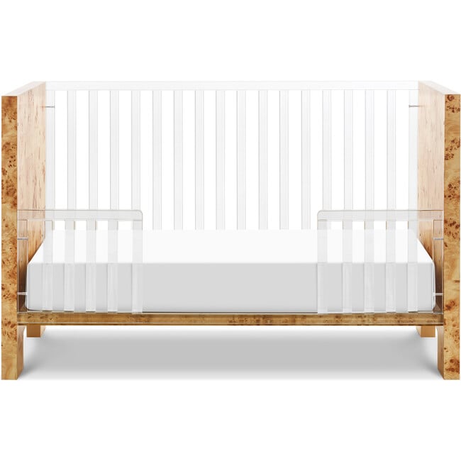 Altair Burl Wood Crib, Clear Acrylic - Cribs - 5