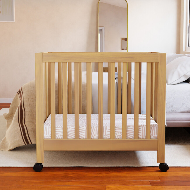 Origami Portable Mini Crib, Honey - Cribs - 5