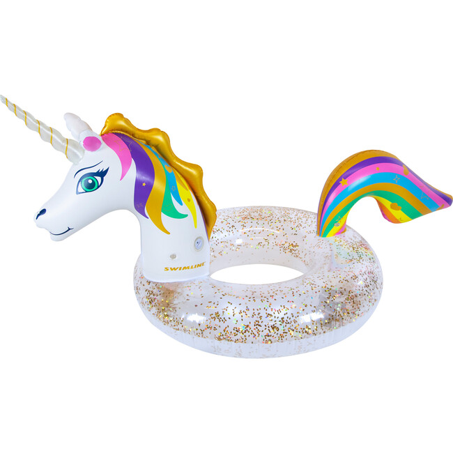 3' x 2'2" Inflatable LED Unicorn Glitter Ring Float