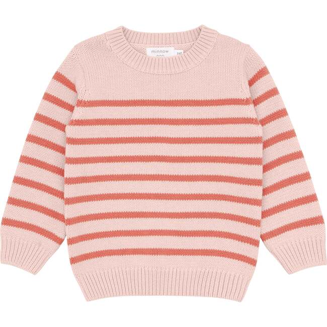 Knit Sweater, Pink and Dusty Red Stripe