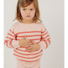 Knit Sweater, Pink and Dusty Red Stripe - Sweaters - 2