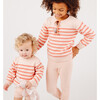 Knit Sweater, Pink and Dusty Red Stripe - Sweaters - 3