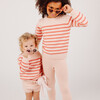 Knit Sweater, Pink and Dusty Red Stripe - Sweaters - 5