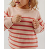 Knit Sweater, Pink and Dusty Red Stripe - Sweaters - 6