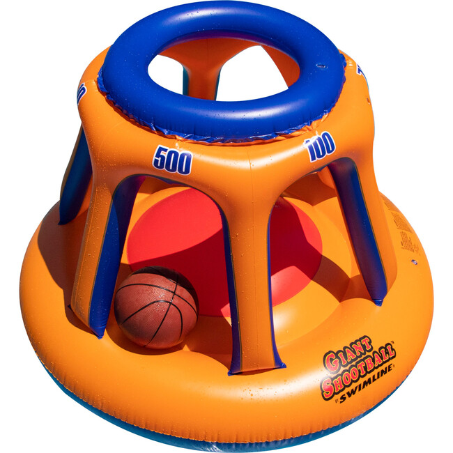 Inflatable Pool Basketball Hoop Floating Or Poolside Game Giant Shootball