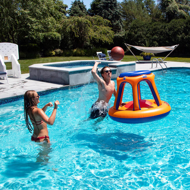 Inflatable Pool Basketball Hoop Floating Or Poolside Game Giant Shootball - Water Toys - 2