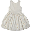 Enora Girl Dress, Pearl White Gold - Dresses - 1 - thumbnail