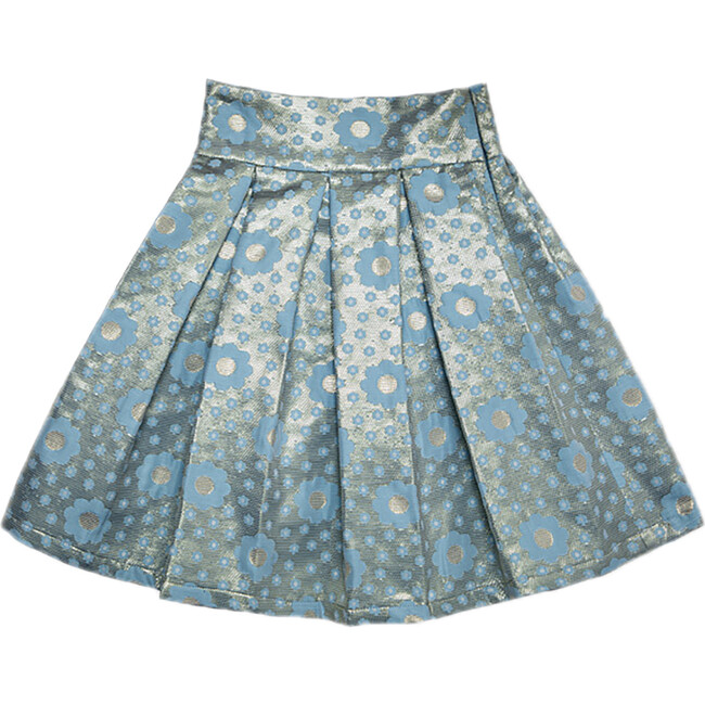 Donatella Girl Skirt, Metallic Blue - Skirts - 2
