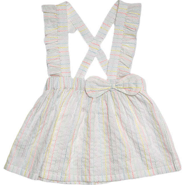 Dila Baby Salopette Dress, White Fluo Stripes
