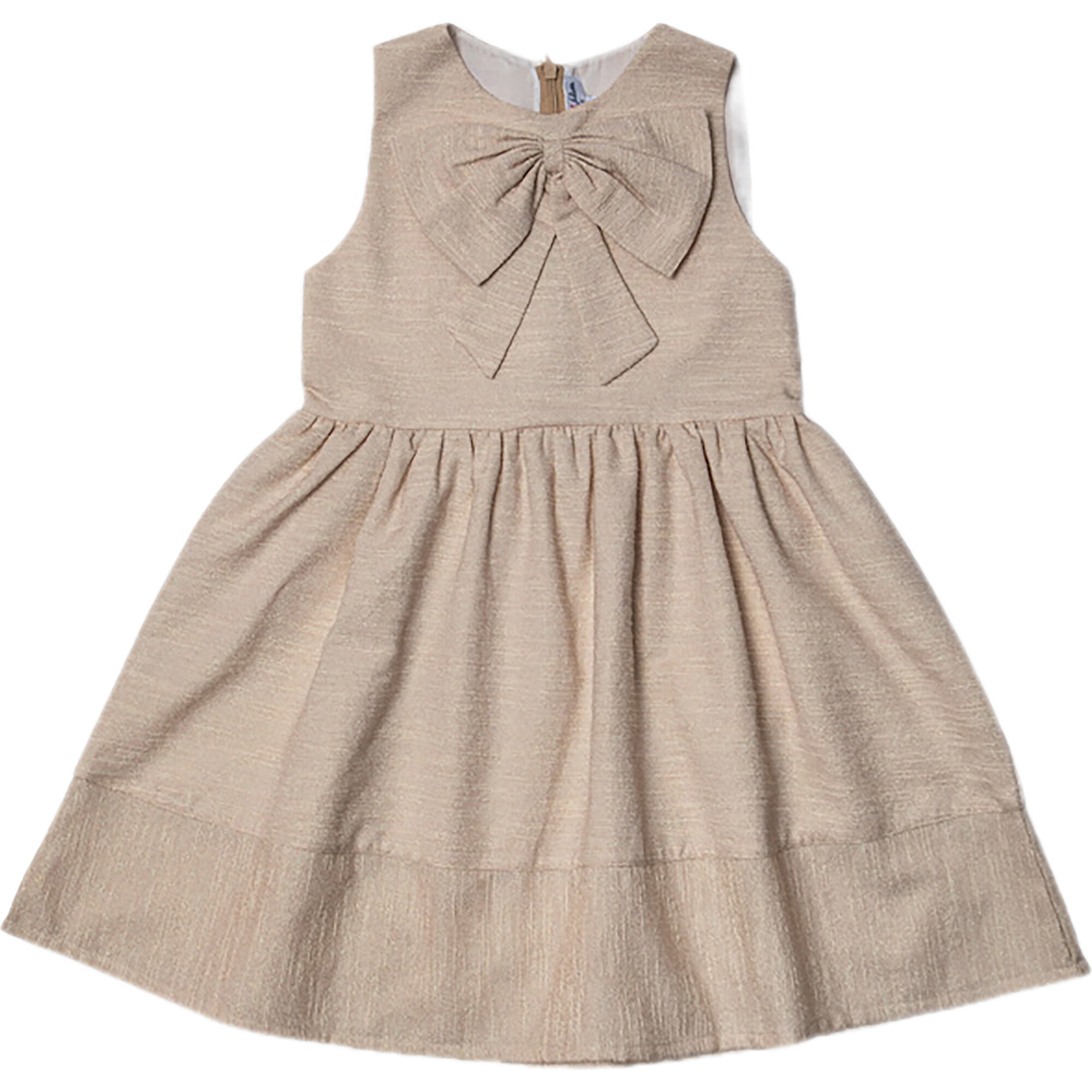 Daniella Girl Dress, Gold Pink - Dresses - 1