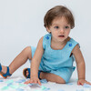 Damien Baby Dungaree, Turquoise - Overalls - 2