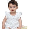 Daffy Baby Blouse, White Flowery Blue - Blouses - 2