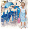 Daisie Girl Dress, Flowery Blue - Dresses - 2