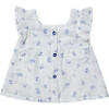 Daffy Baby Blouse, White Flowery Blue - Blouses - 3