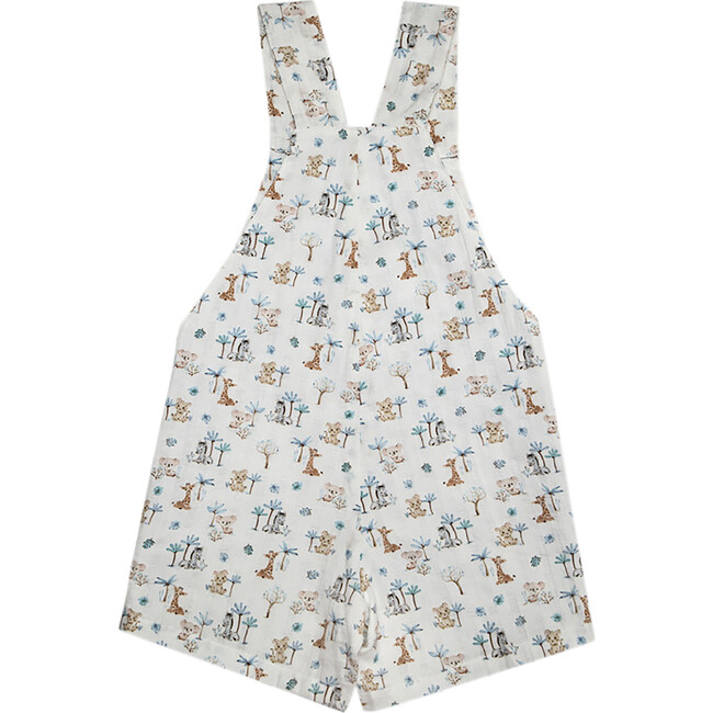 Daniel Baby Dungaree, White Jungle Print - Overalls - 3