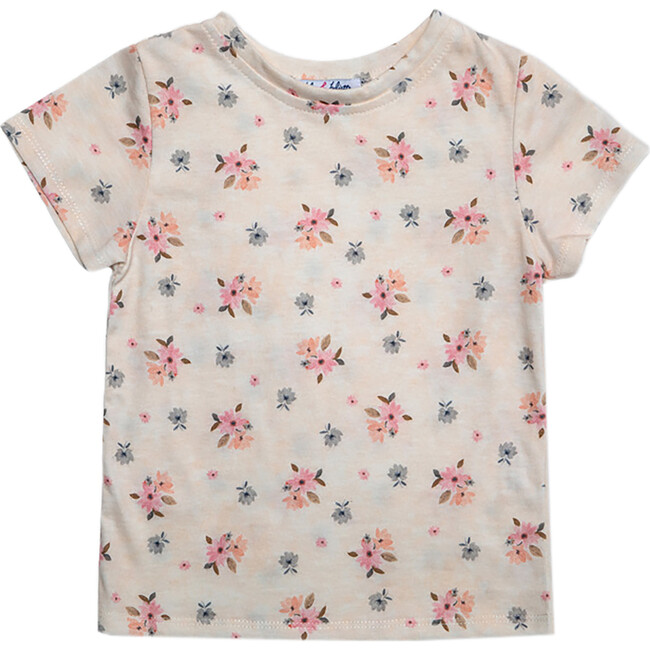 Cora Baby Basic T-Shirt, Flowery Beige