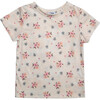 Cora Baby Basic T-Shirt, Flowery Beige - T-Shirts - 1 - thumbnail