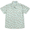 Colin Boy Shirt, Green Palm Print - Shirts - 1 - thumbnail