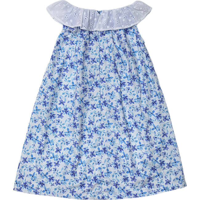 Daisie Girl Dress, Flowery Blue - Dresses - 3
