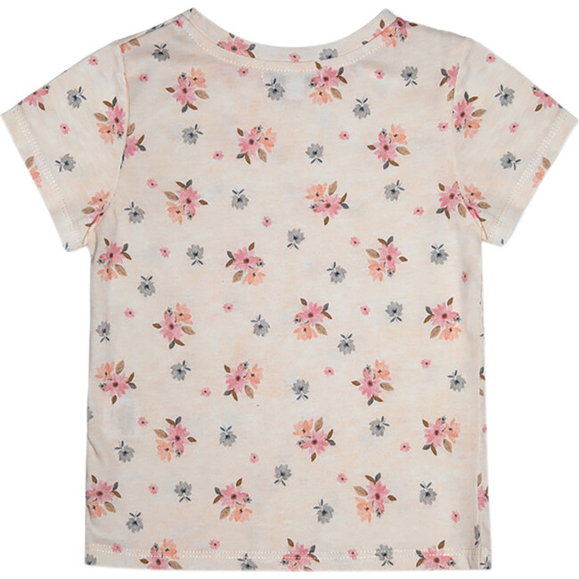 Cora Baby Basic T-Shirt, Flowery Beige - T-Shirts - 2