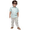 Colin Boy Shirt, Green Palm Print - Shirts - 3